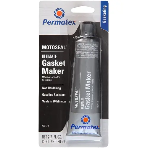 Gasket Maker, 2.7 oz Tube, Paste, Aromatic Gray