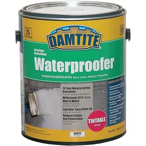 DAMTITE 03550 Latex Waterproofer, White, Liquid, 1 gal Pail