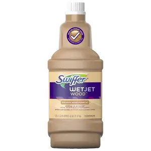 SWIFFER 77133 WetJet Wood Floor Cleaner Solution Refill, 1.25 L Bottle, Liquid, Fresh, Clear