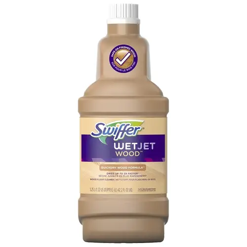 WetJet Wood Floor Cleaner Solution Refill, 1.25 L Bottle, Liquid, Fresh, Clear