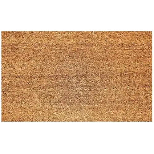 Natural CoCo Door Mat, 30 in L, 18 in W, Rectangular, Natural Pattern, Tan