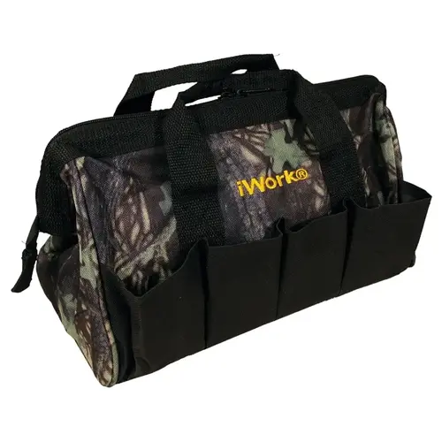 Tool Bag, 7.87 in W, 1.18 in D, 12.99 in H, 10-Pocket, Black