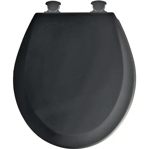 Toilet Seat, Round, Molded Wood, Black, Twist Hinge