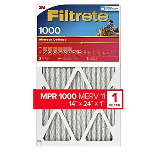 14 In. x 24 In. x 1 In. 1000/1085 MPR Allergen Defense Furnace Filter, MERV 11