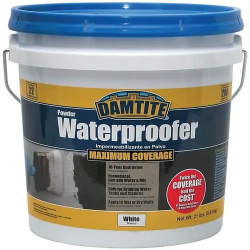 Powder Waterproofer, White, Powder, 21 lb Pail
