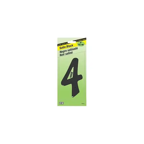 30800 Series Reflective Sign, Character: 4, 6 in H Character, Black/Silver Character, Plastic - pack of 5 30800 Series Reflective Sign, Character: 4, 6 in H Character, Black/Silver Character, Plastic - pack of 5