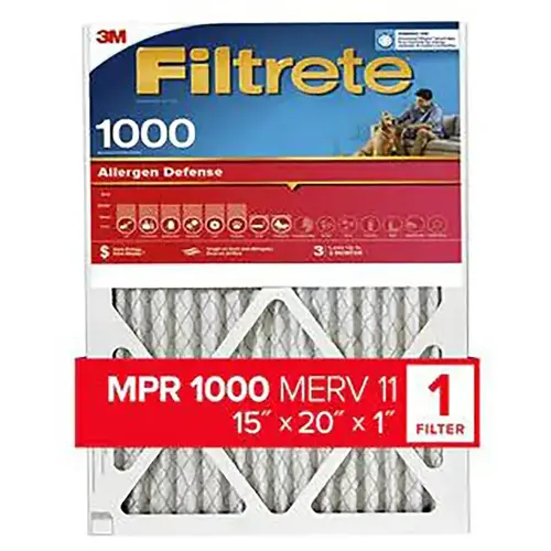 15 In. x 20 In. x 1 In. 1000/1085 MPR Allergen Defense Furnace Filter, MERV 11