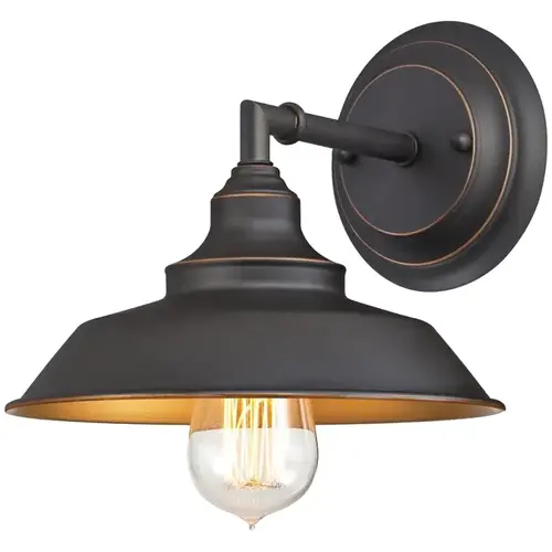 Iron Hill Series Wall Fixture, 60 W, 1-Lamp, LED Lamp, Oil-Rubbed Bronze Fixture Iron Hill Series Wall Fixture, 60 W, 1-Lamp, LED Lamp, Oil-Rubbed Bronze Fixture