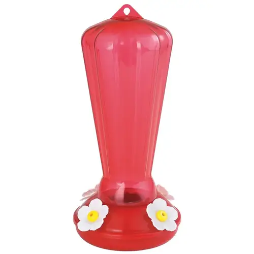 Bird Feeder, 25 oz, 4-Port/Perch, Plastic, Red, 9.97 in H Bird Feeder, 25 oz, 4-Port/Perch, Plastic, Red, 9.97 in H