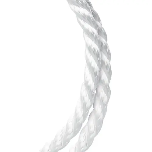 Rope, 1/2 in Dia, 300 ft L, 420 lb Working Load, Nylon/Poly, White
