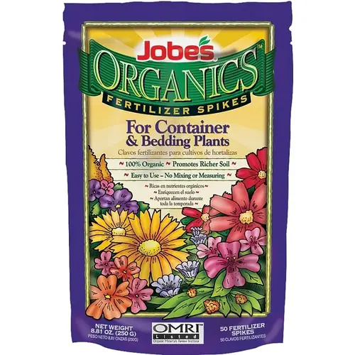 Container and Bedding Plant Organic Fertilizer Bag, Spike, 3-5-6 N-P-K Ratio Gray/Light Brown - pack of 50 Container and Bedding Plant Organic Fertilizer Bag, Spike, 3-5-6 N-P-K Ratio Gray/Light Brown - pack of 50
