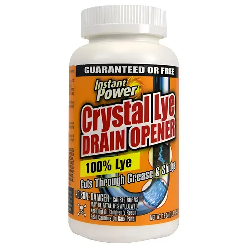 Crystal Lye Drain Opener, Solid, White, Odorless, 1 lb Crystal Lye Drain Opener, Solid, White, Odorless, 1 lb