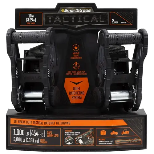 Tie-Down Strap, 1-1/4 in W, 10 ft L, Polyester, 1000 lb, S-Hook End Fitting, Steel End Fitting Tie-Down Strap, 1-1/4 in W, 10 ft L, Polyester, 1000 lb, S-Hook End Fitting, Steel End Fitting