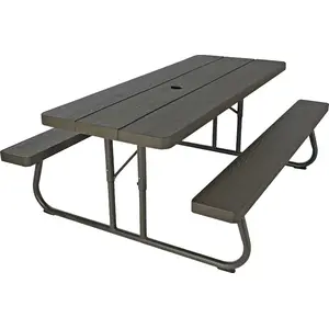 LIFETIME PRODUCTS INC 60110 Picnic Table, 30 in W, 72 in D, 29 in H, HDPE Table, Foldable