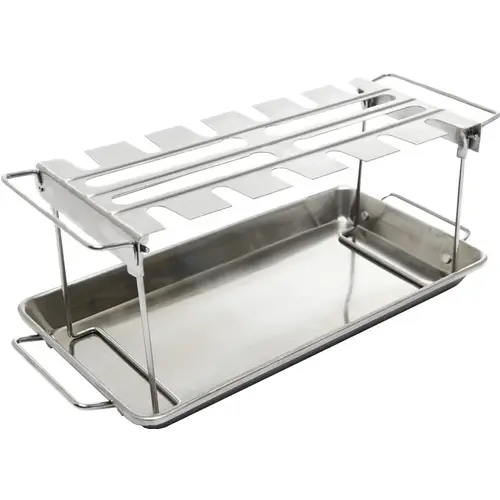 Wing Rack and Pan, Stainless Steel Wing Rack and Pan, Stainless Steel