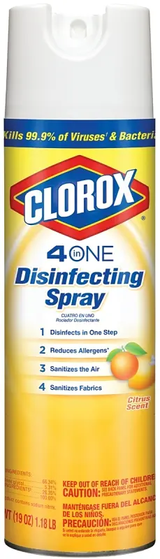 CLOROX Disinfecting Spray 19 oz Liquid Citrus Clear - pack of 6 31133-XCP6 CLOROX Disinfecting Spray 19 oz Liquid Citrus Clear - pack of 6 31133-XCP6