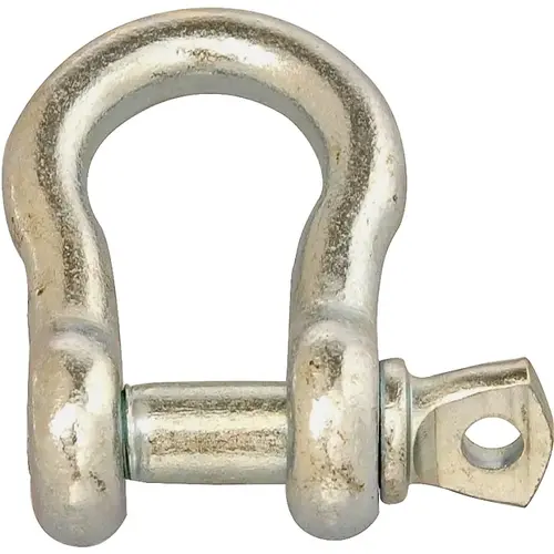 Anchor Shackle, 1/2 in Trade, 2000 lb Working Load, Consumer Grade, Carbon Steel, Zinc