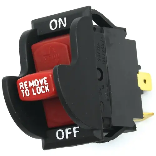 Rocker Switch with Lockout, 12/20 A, 125/250 V, SPST, Tab Terminal