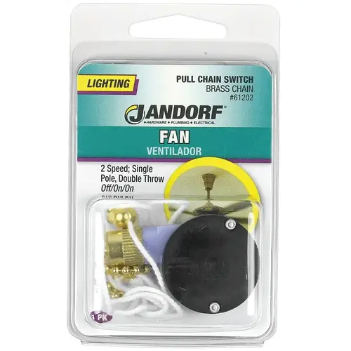 Pull Chain Switch, 1-Pole, 125 V, 3 A, Brass Pull Chain Switch, 1-Pole, 125 V, 3 A, Brass