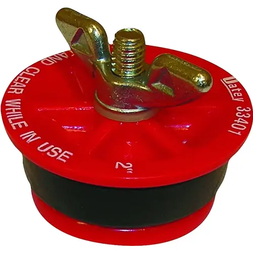 2 In. Mechanical End-of-Pipe Gripper Plug Red