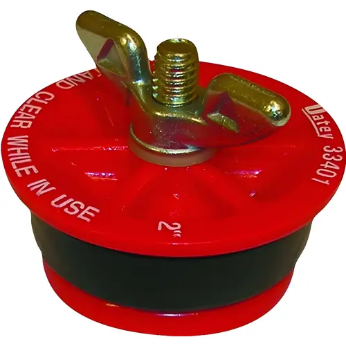 2" Mechanical End-Of-Pipe Gripper Plug, Plastic Material, Zinc Flange, 2" Connection Size, Red Color Finish - pack of 25