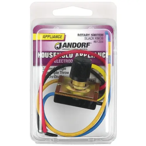 Rotary Switch, 6.5 A, 125 V, TPST, Black Rotary Switch, 6.5 A, 125 V, TPST, Black