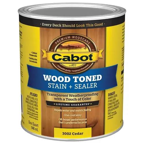 Deck & Siding Stain, Cedar Tone, Qt.