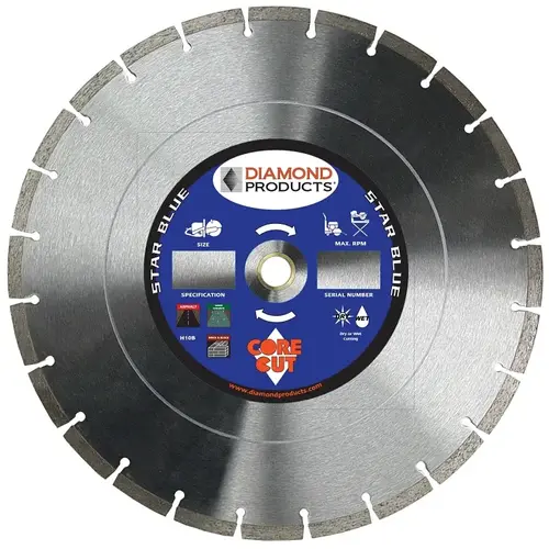 Star Blue Saw Blade, 18 in Dia, 1 in Arbor Star Blue Saw Blade, 18 in Dia, 1 in Arbor