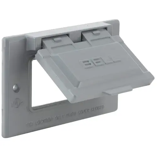 Weatherproof Receptacle Cover, 1-Gang, Horizontal, Gray, NEMA 3R Weatherproof Receptacle Cover, 1-Gang, Horizontal, Gray, NEMA 3R