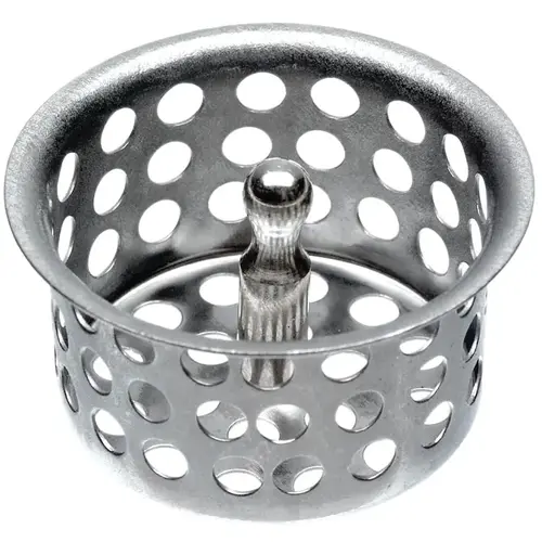 Basket Strainer, 1-9/16 in Dia, Brass, Chrome, For: Universal Sinks