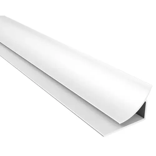Backsplash Inside Corner Trim, 18 in L, PVC, Matte, White