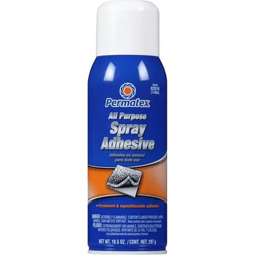Spray Adhesive, Solvent, White, 16 oz Aerosol Can