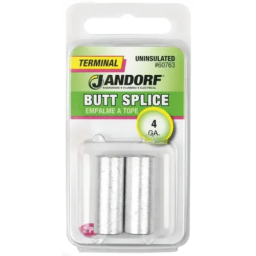 Butt Splice Connector, 4 AWG Wire, Copper Contact Butt Splice Connector, 4 AWG Wire, Copper Contact