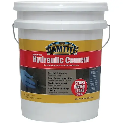 Hydraulic Cement, Gray, Powder, 50 lb Pail Hydraulic Cement, Gray, Powder, 50 lb Pail