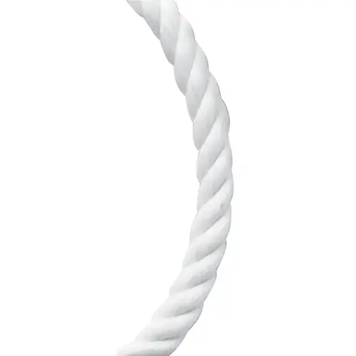 Rope, 5/8 in Dia, 140 ft L, 1169 lb Working Load, Nylon, White Rope, 5/8 in Dia, 140 ft L, 1169 lb Working Load, Nylon, White