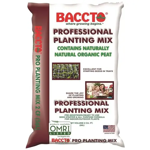 Planting Mix, 2 cu-ft Coverage Area, Solid, Dark Brown/Light Brown Bag