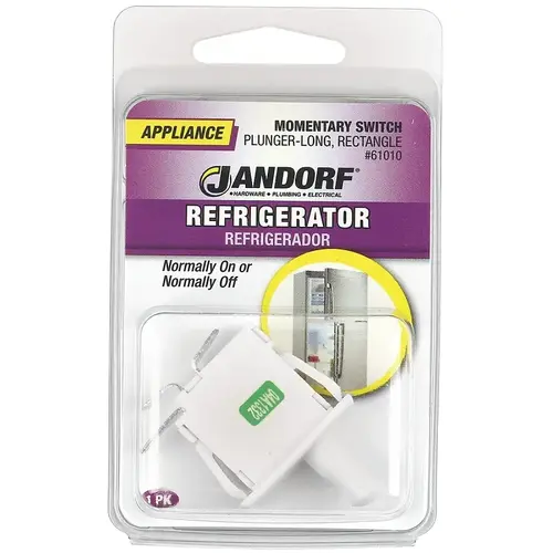 Jandorf Switch, 12/16 A, 125/250 V, SPST, Tab Terminal, White Jandorf Switch, 12/16 A, 125/250 V, SPST, Tab Terminal, White