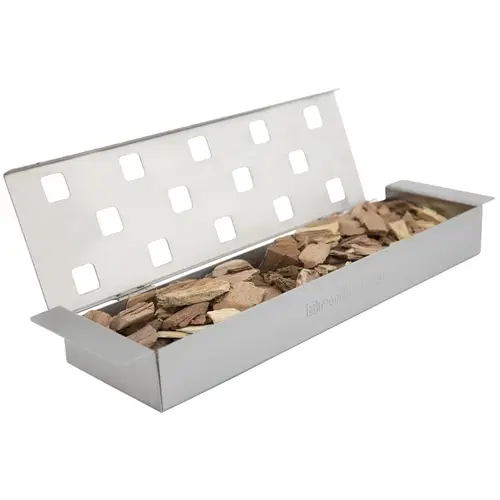 Smoker Box, Stainless Steel, Silver, Integrated Handle Smoker Box, Stainless Steel, Silver, Integrated Handle