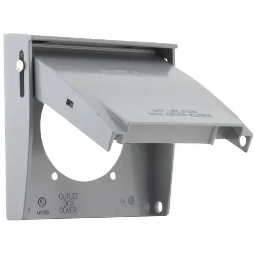 Cover, 2-5/8 in Dia, 4-1/2 in L, 4-9/16 in W, Aluminum, Gray, Powder-Coated