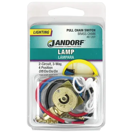 Pull Chain Switch, 2-Pole, 125 V, 3 A, Brass Pull Chain Switch, 2-Pole, 125 V, 3 A, Brass