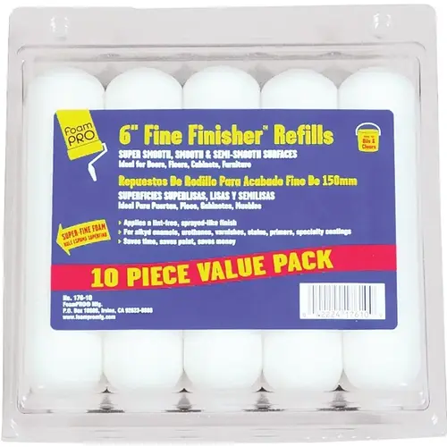 Roller Refill, 3/8 in Thick Nap, 6 in L, Foam Cover - pack of 10 Roller Refill, 3/8 in Thick Nap, 6 in L, Foam Cover - pack of 10