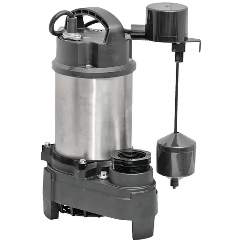 Sump Pump, 7.5 A, 120 V, 0.75 hp, 2 in Outlet, 80 gpm, Iron/Stainless Steel Sump Pump, 7.5 A, 120 V, 0.75 hp, 2 in Outlet, 80 gpm, Iron/Stainless Steel
