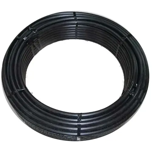 Pipe Tubing, 1 in, Plastic, Black, 100 ft L Pipe Tubing, 1 in, Plastic, Black, 100 ft L