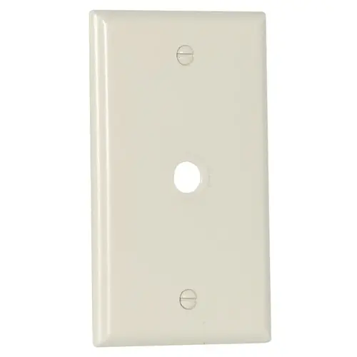 Wallplate, 4-1/2 in L, 2-3/4 in W, 1 -Gang, 1 -Port, Thermoset, Light Almond