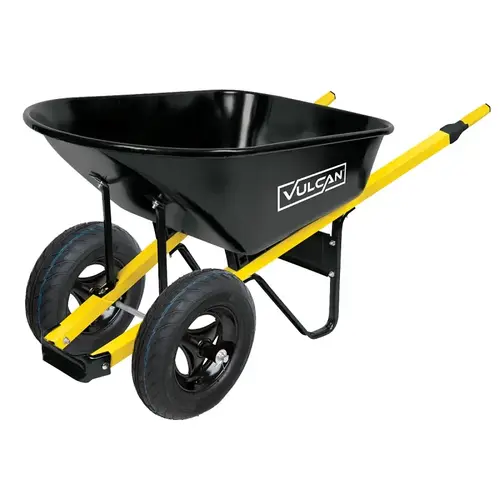 Wheelbarrow, 6 cu-ft Volume, Steel, 2 -Wheel, 16 in Wheel Black Wheelbarrow, 6 cu-ft Volume, Steel, 2 -Wheel, 16 in Wheel Black
