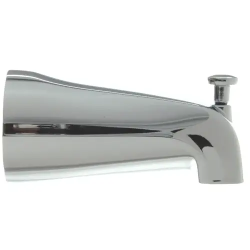 Tub Spout with Diverter, 2-1/2 in L, 1/2 in Connection, Slip-Joint, Metal, Chrome Plated Tub Spout with Diverter, 2-1/2 in L, 1/2 in Connection, Slip-Joint, Metal, Chrome Plated