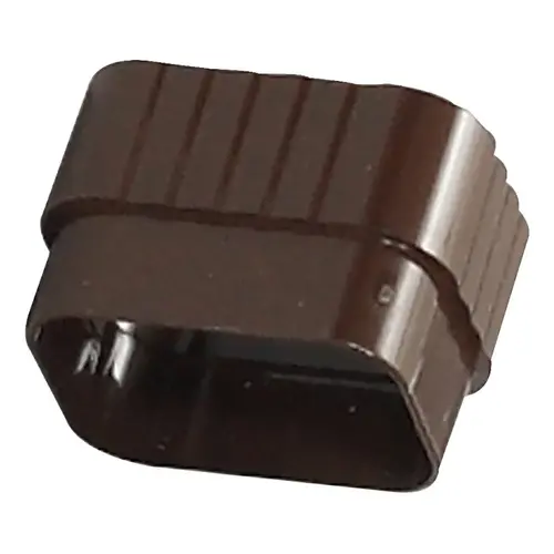2 In. x 3 In. Traditional K-Style Brown Vinyl Downspout Connector 2 In. x 3 In. Traditional K-Style Brown Vinyl Downspout Connector