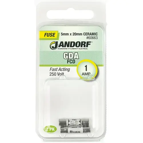 Fast Acting Fuse, 1 A, 250 V, 1500 A Interrupt, Ceramic Body