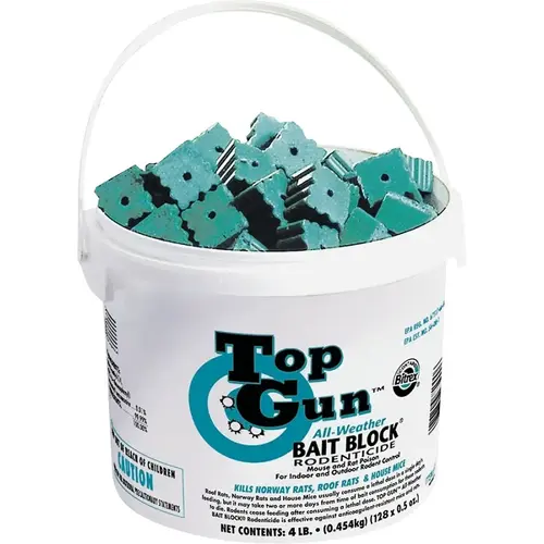 Top Gun Bait Block, Solid, 4 oz Pail Green Top Gun Bait Block, Solid, 4 oz Pail Green