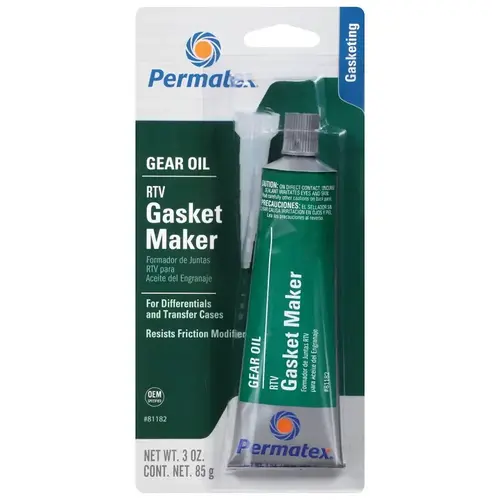 Gasket Maker, 3 oz Tube, Paste, Mild Gray